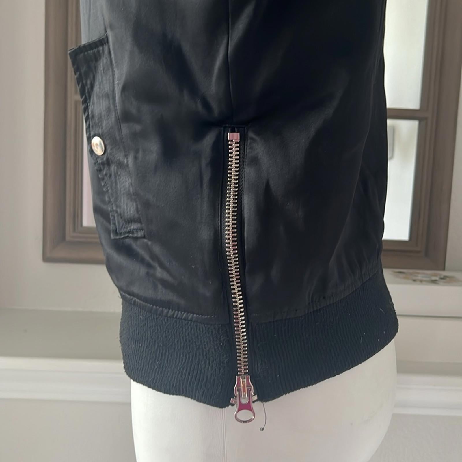 Maje Bart Bomber Jacket in Black, Size EU 40 (US M), Preloved