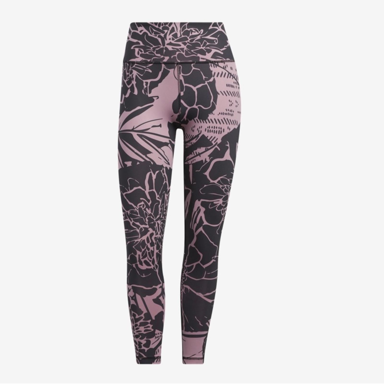 Adidas 7/8 Flower Tights, Purple Black Size XS New w/Tag Retail $65