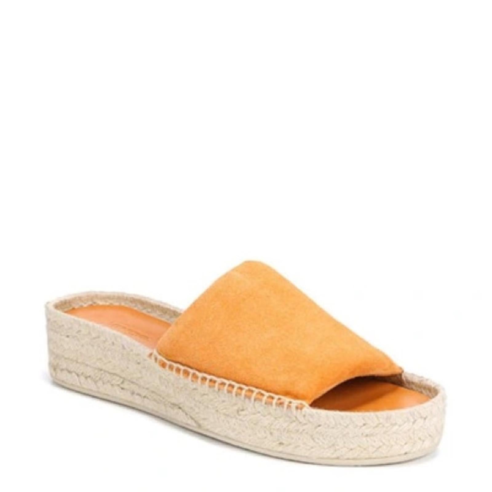 Vince Jesse Leather Espadrille in Burnt Orange, Size 11 New in Box Made in Spain