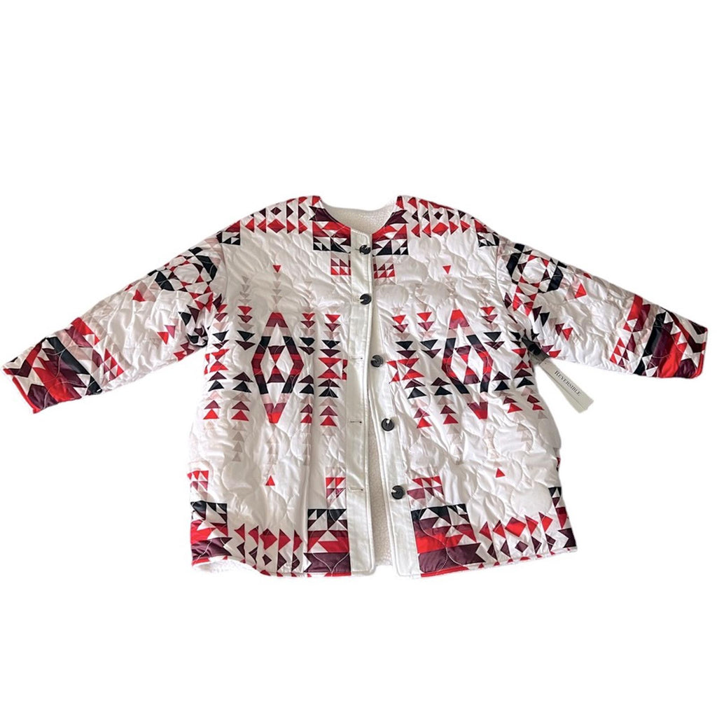 Aqua x Pendleton Reversible Quilted Coat, Size L New w/Tag