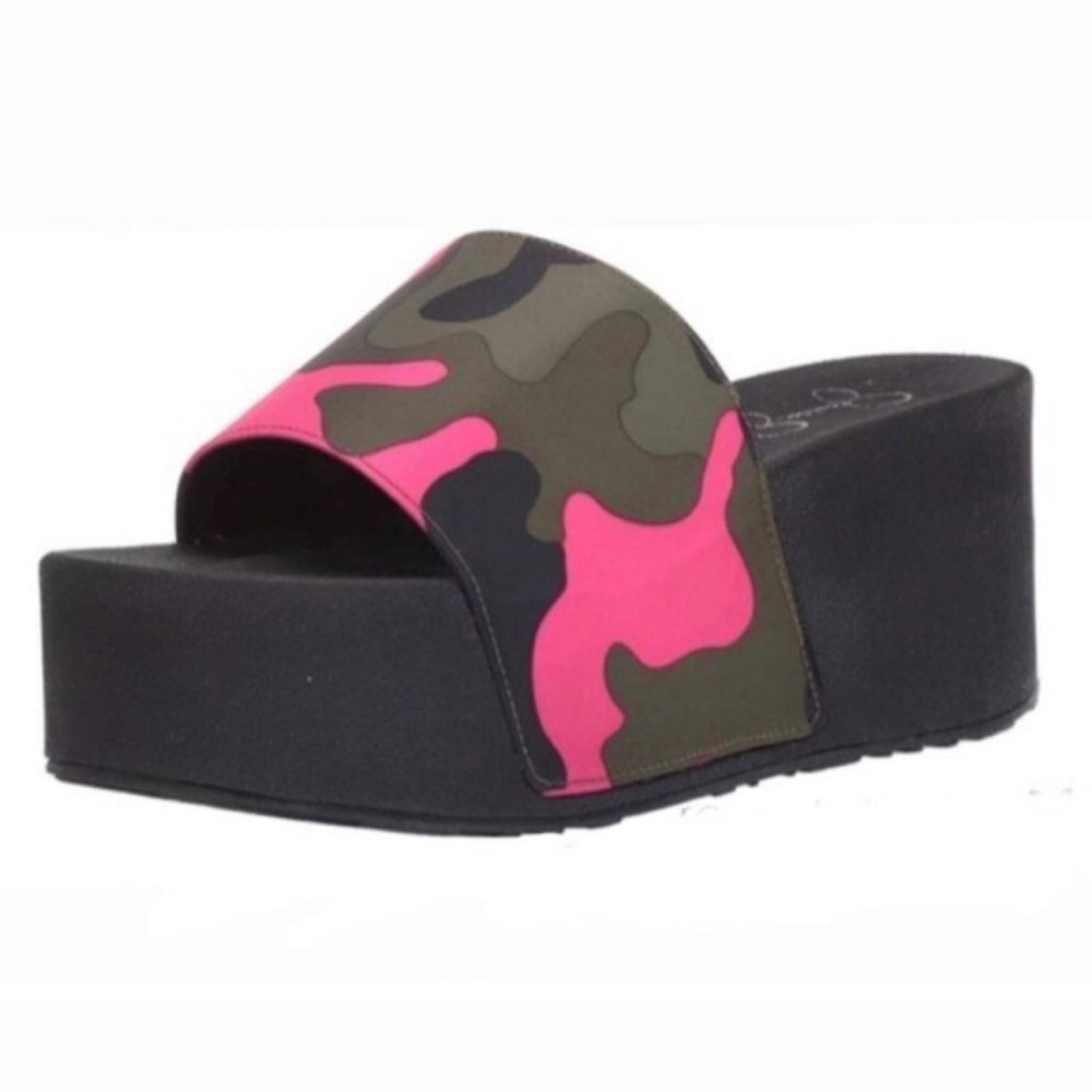 Jessica Simpson Camo Slide Platform Sandals, Size 9, New in Box