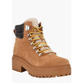 Marc Fisher LTD Nairy Lace-Up Genuine Shearling Lug Sole Bootie Tan Size 7.5 NEW