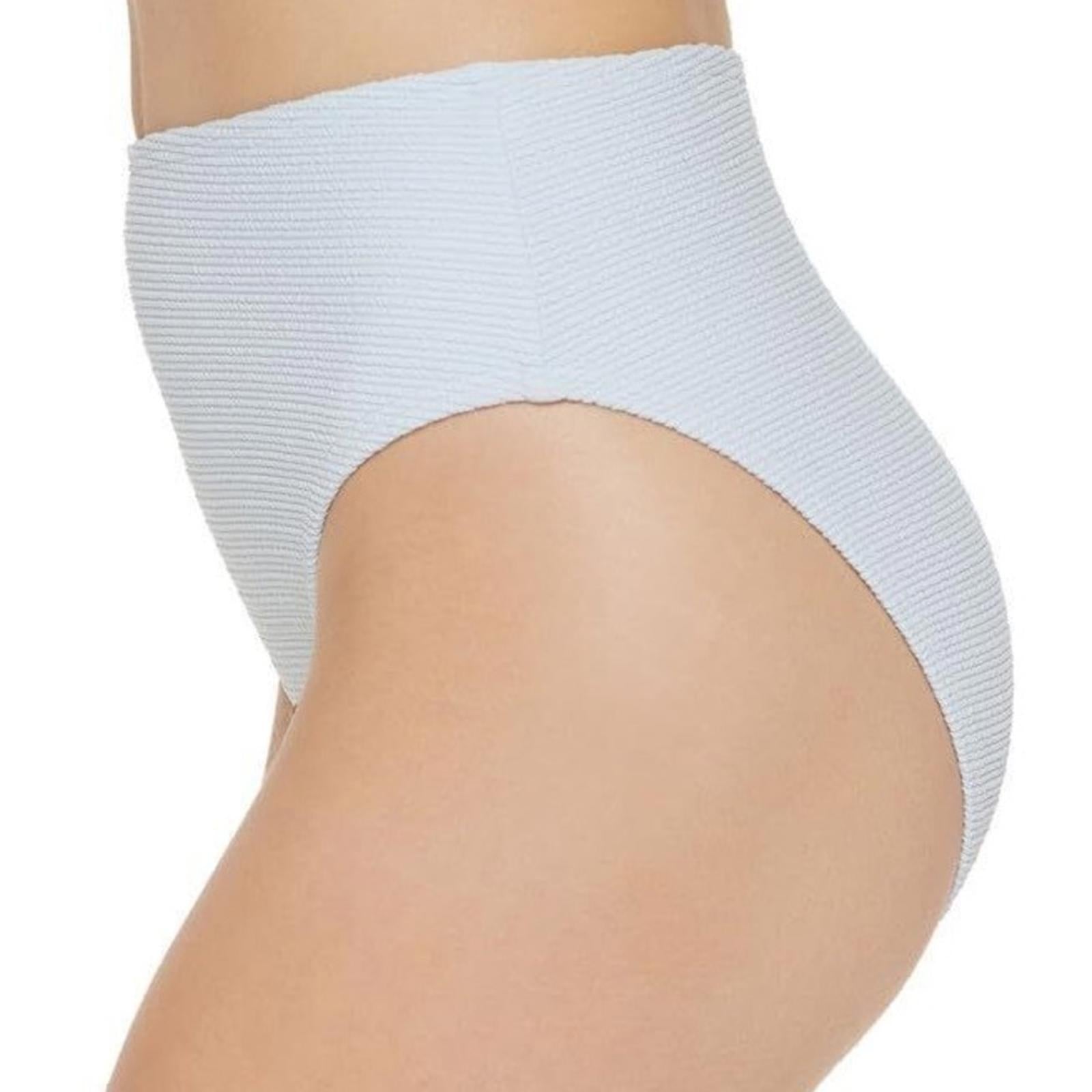 DKNY Ribbed High-Waist Swim Bottom Separates, Blue Size XL NEW w/Tag