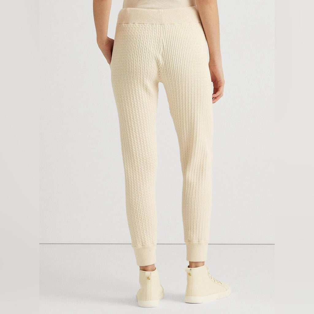 Lauren Ralph Lauren Cable-knit Jogger Pants Plus Size XXL, Winter Cream NWT $145
