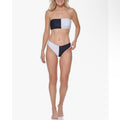 Tommy Hilfiger Navy/White V-Cut Cheeky Fit Bikini Swim Bottom, Size M NEW w/Tag