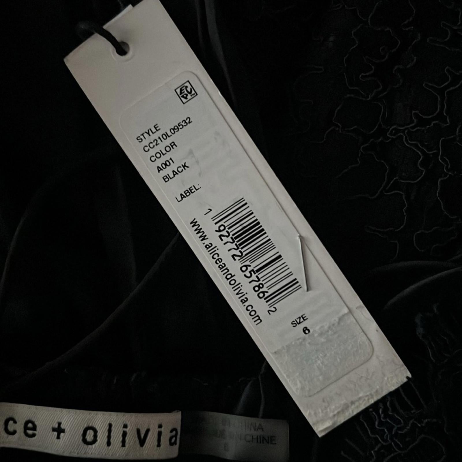 Alice and Olivia Rose Lace Draped Bustier Mini Dress, Size 6 New w/Tag $595