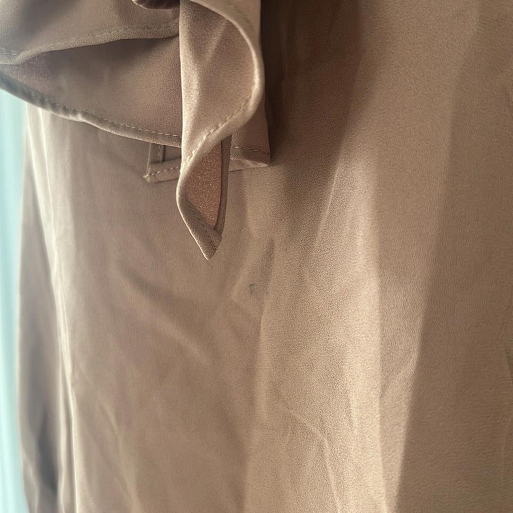 Anne Klein Blouson-Sleeve Tie-Neck Top in Brown, Size S New w/Tag, Retail $99