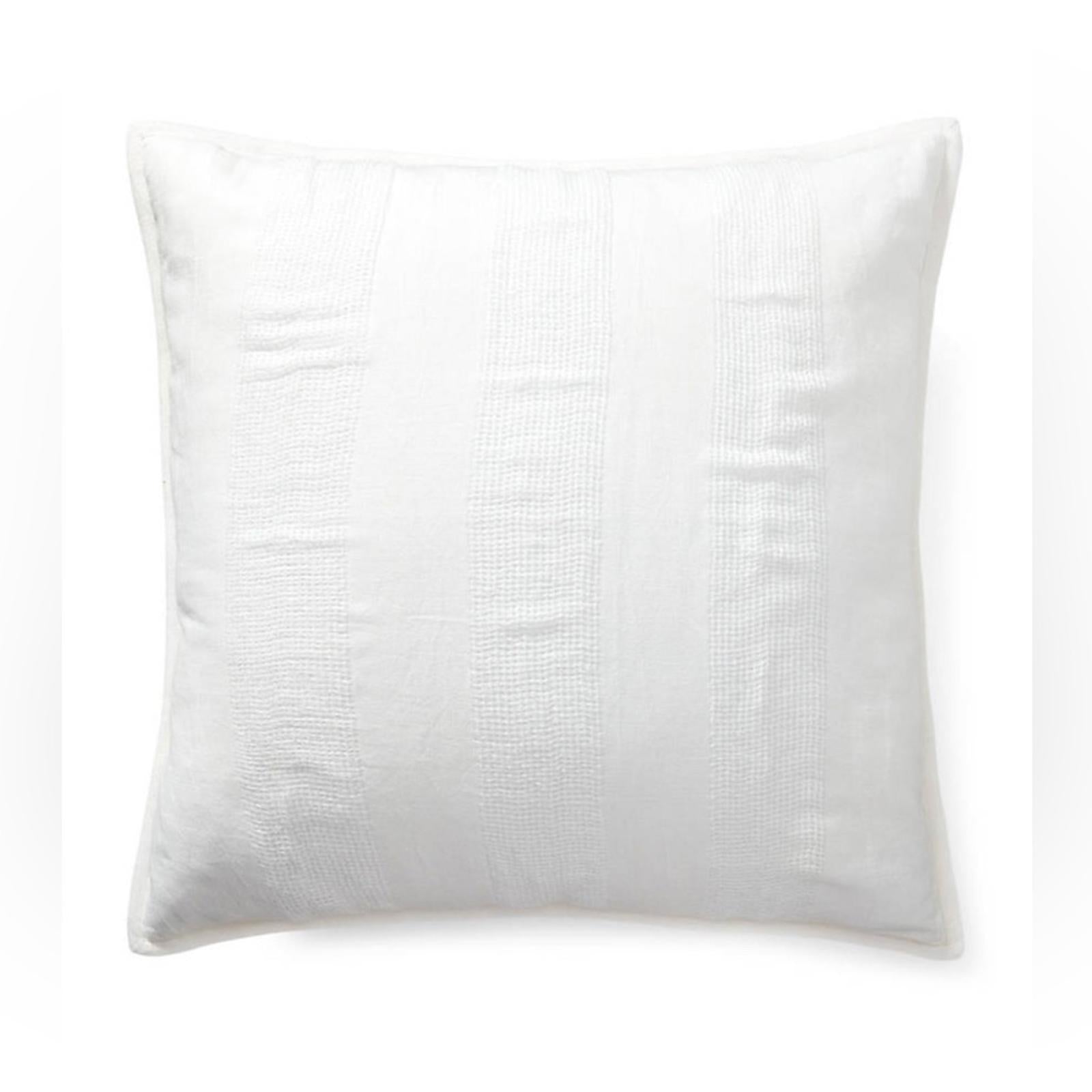 Lauren Ralph Lauren Bennett Texture Stripe Euro Sham in White, NWT Retail $135