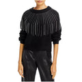 NEW Aqua Rhinestone Fringe Sweater in Black, Size S New w/Tag