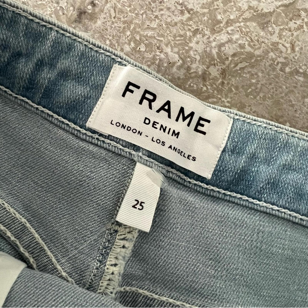 Frame Barrington Mini Skirt in Faded Blue, Size 25 / Small, Retail $215
