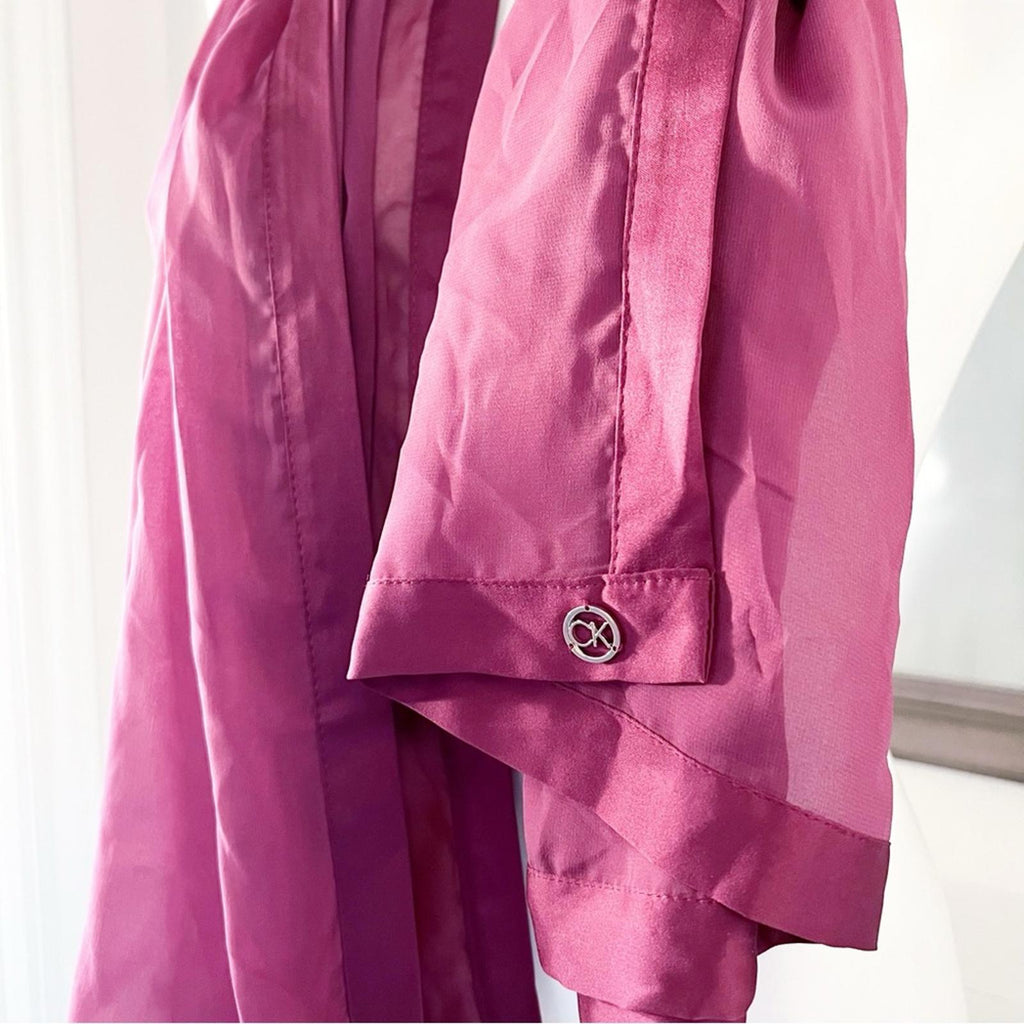 NWT Calvin Klein Satin Trim Evening Wrap, Burgundy