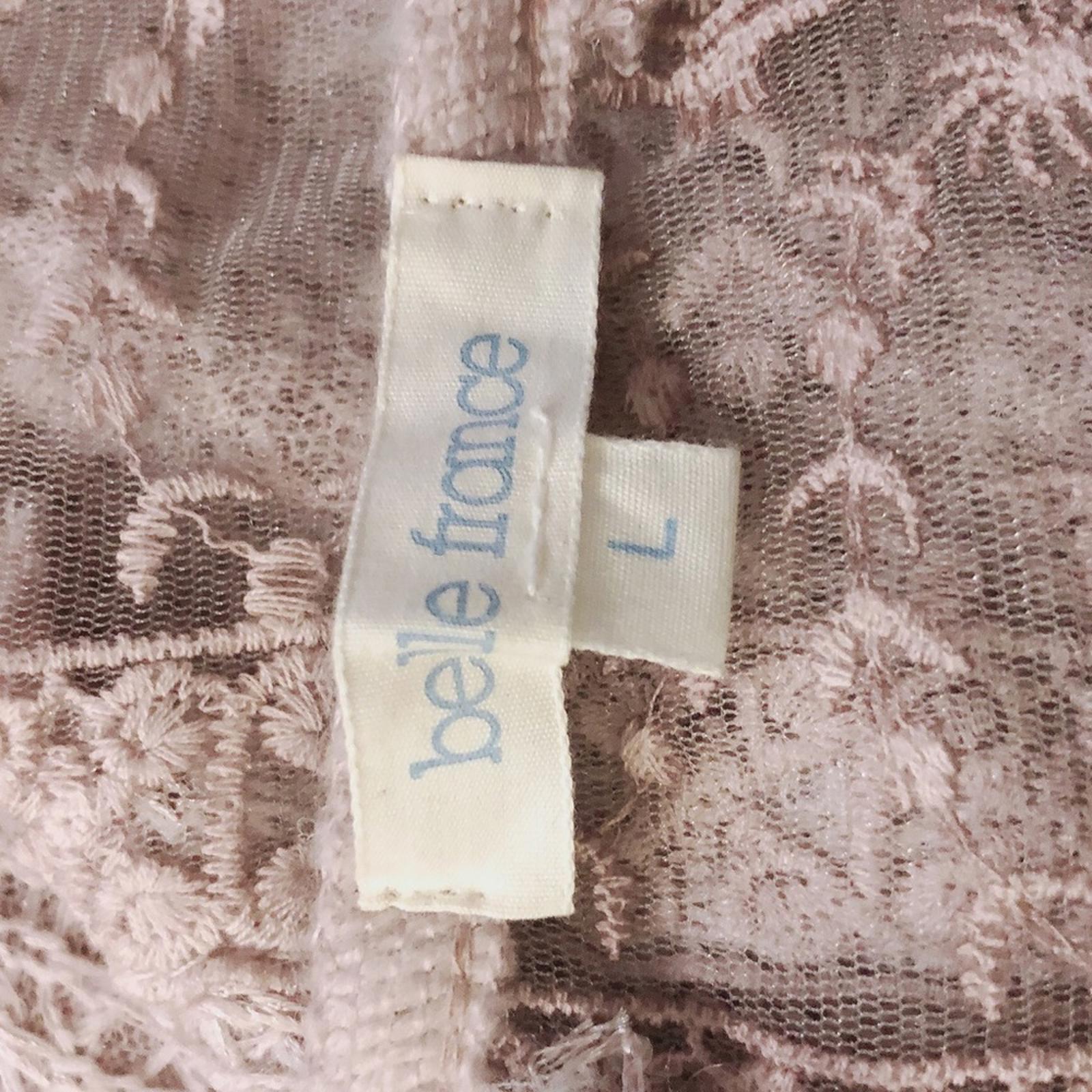 Belle France Lace Back Sweater in Blush Pink, Size L EXCELLENT! Retail $138