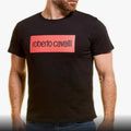 Roberto Cavali Graphic Logo Print T-Shirt in Black, Size XXL NEW w/Tag