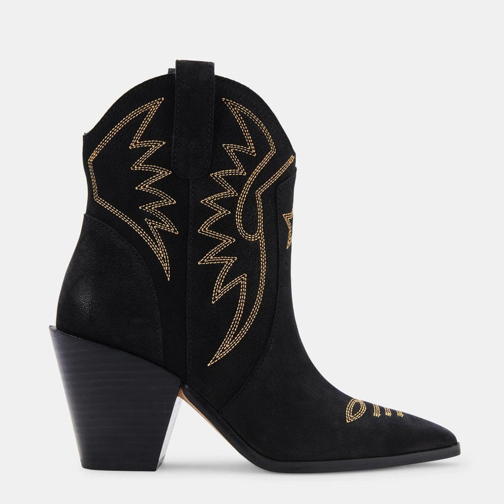 Dolce Vita Ginni Pull On Pointed Booties in Black Nubuck Size 8.5 New in Box