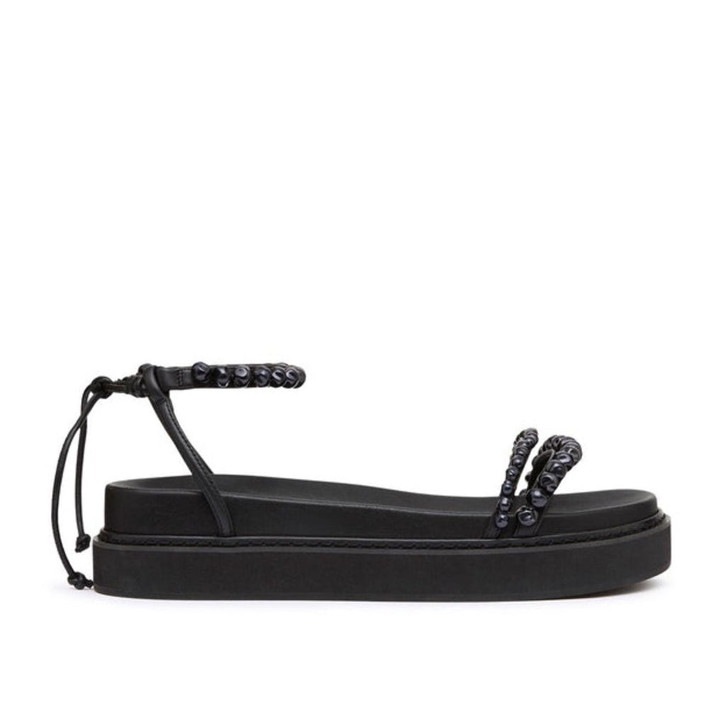 Aje BLACK Neo Pearl Embellished Platform Sandals, Size 36 New in Box +DustBag