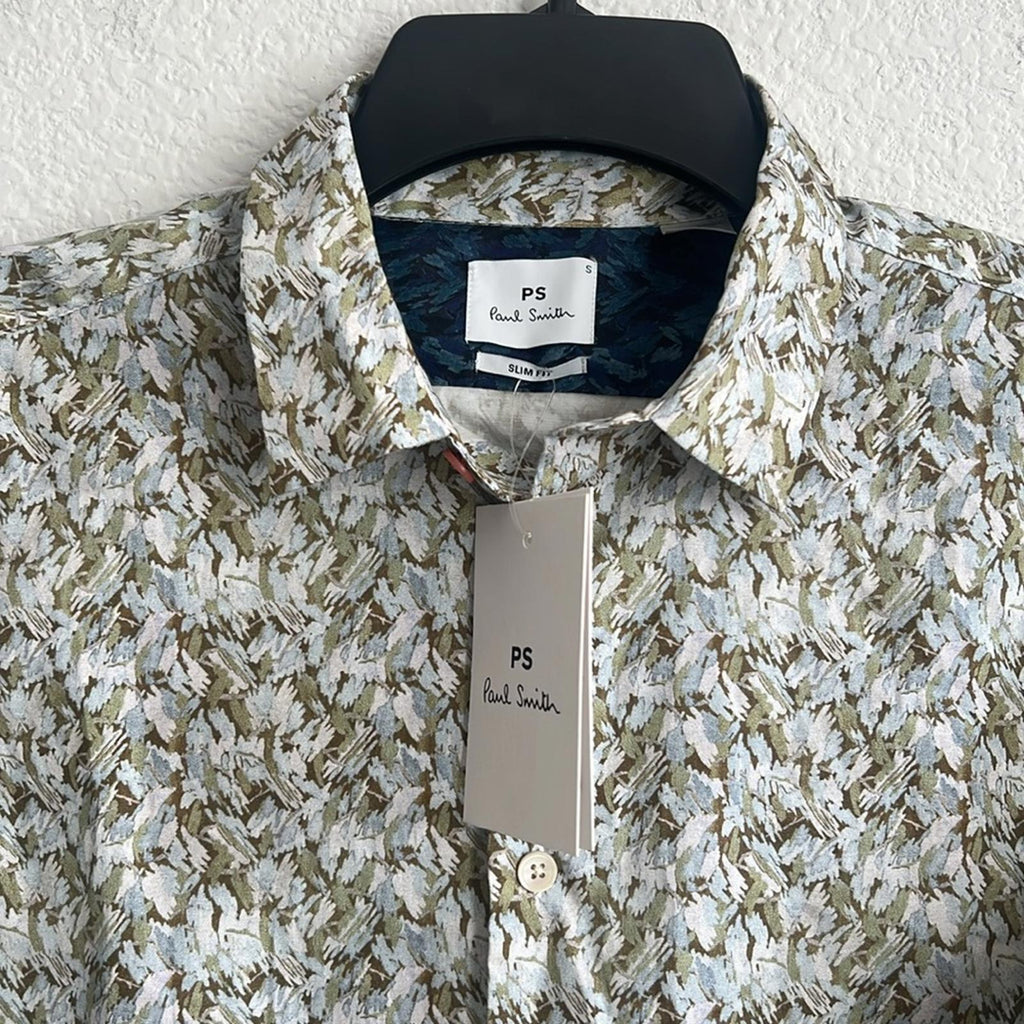 PS Paul Smith Slim Fit Long Sleeve Button Front Men's Shirt, Size S, NEW