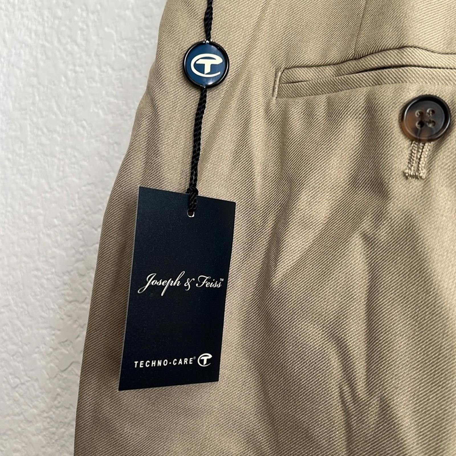 Joseph & Feiss Men's Khaki Chinos Wool-Blend, NWT, Size 40 X 30