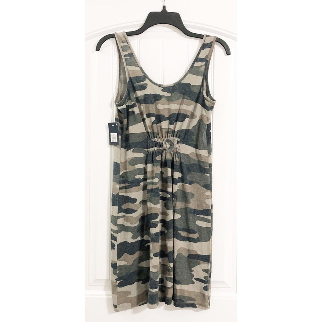 Lucky Brand Camo Tank Mini Dress in Army Green, NWT, Size XS