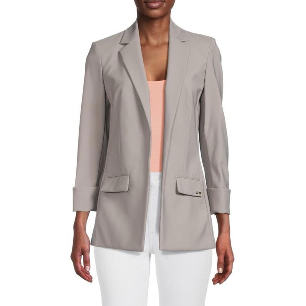 Calvin Klein Infinite Stretch Open-Front Blazer in Grey, Size 6, Retail $139