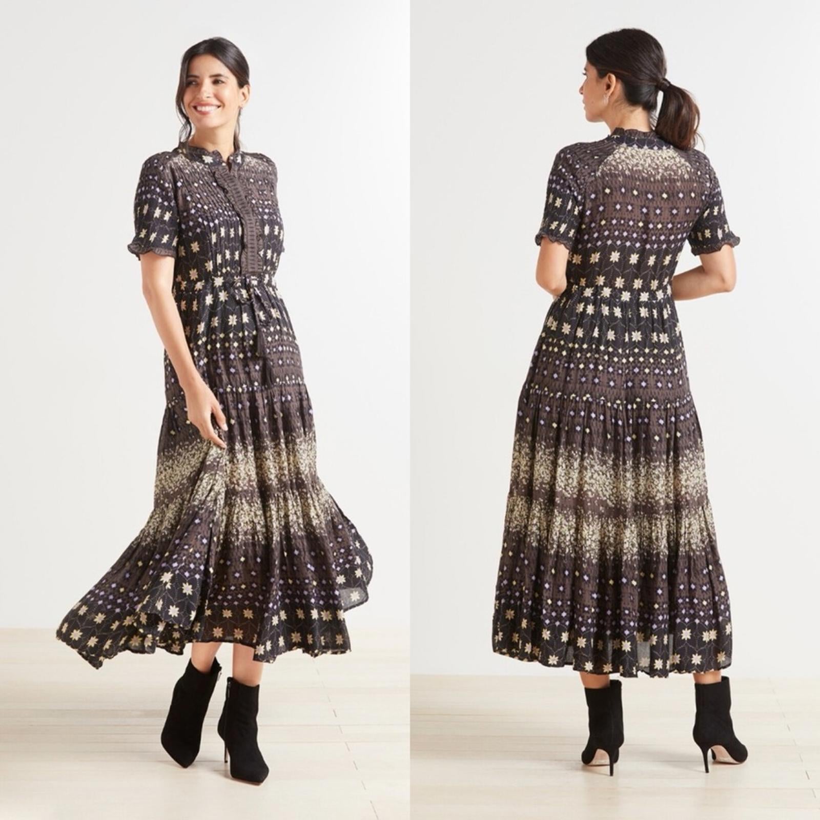 Free People Rare Feeling Printed Maxi Dress Brown Size M New w/Tag $148 SOLD OUT