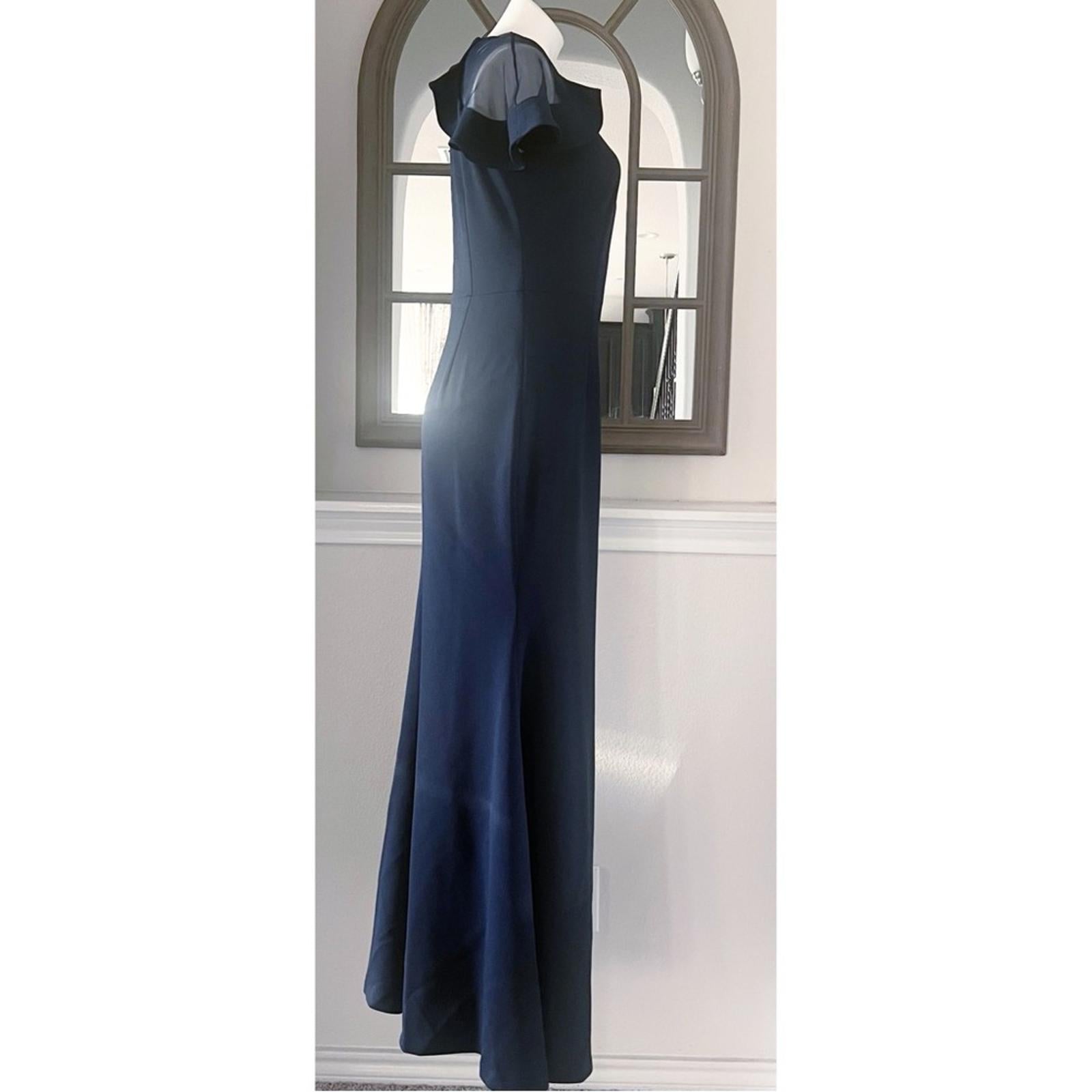 Eliza J. Mush Flutter Sleeve Maxi Dress in Navy, Size 6, NEW