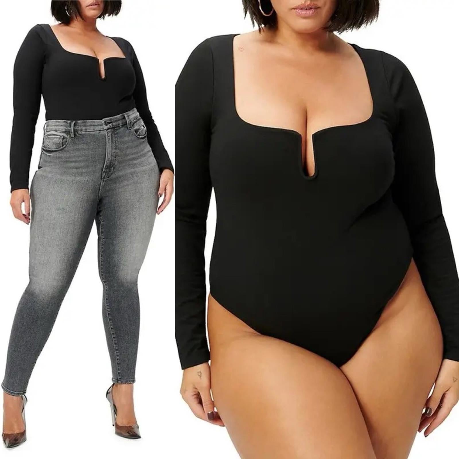 Good American U Ring Bodysuit in Black, Size 4 (X-Large) New with Tag