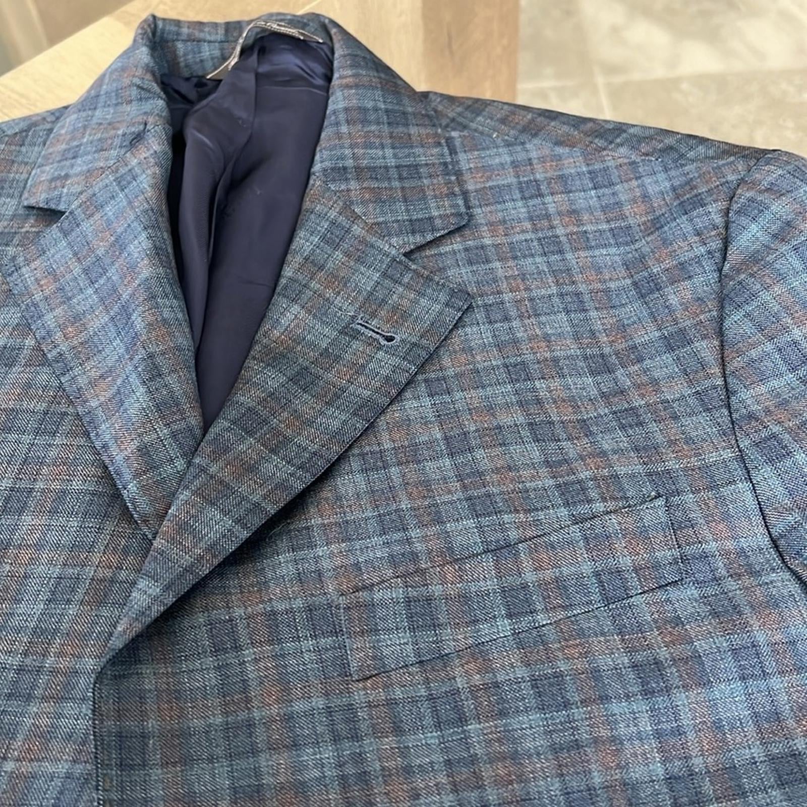 NEW Jack Victor Midland Contemporary Fit Plaid Wool Blazer, Size 36S Retail $798