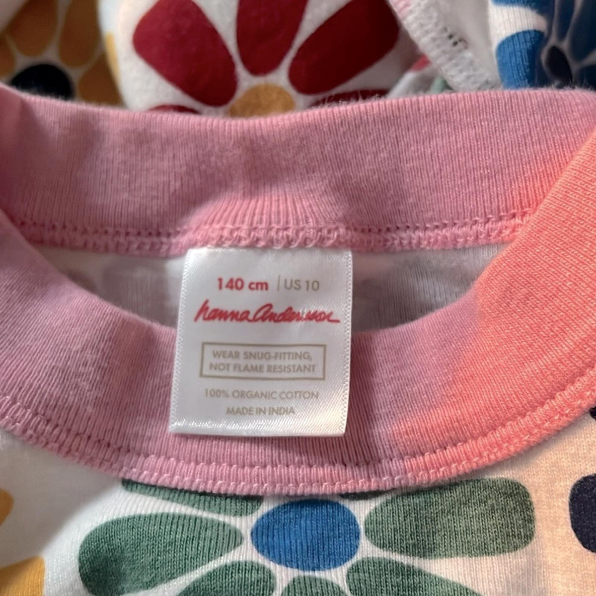 NEW Hanna Anderson 2-Piece Floral Print Pajamas, Rainbow Blooms Size 10 w/o Tag