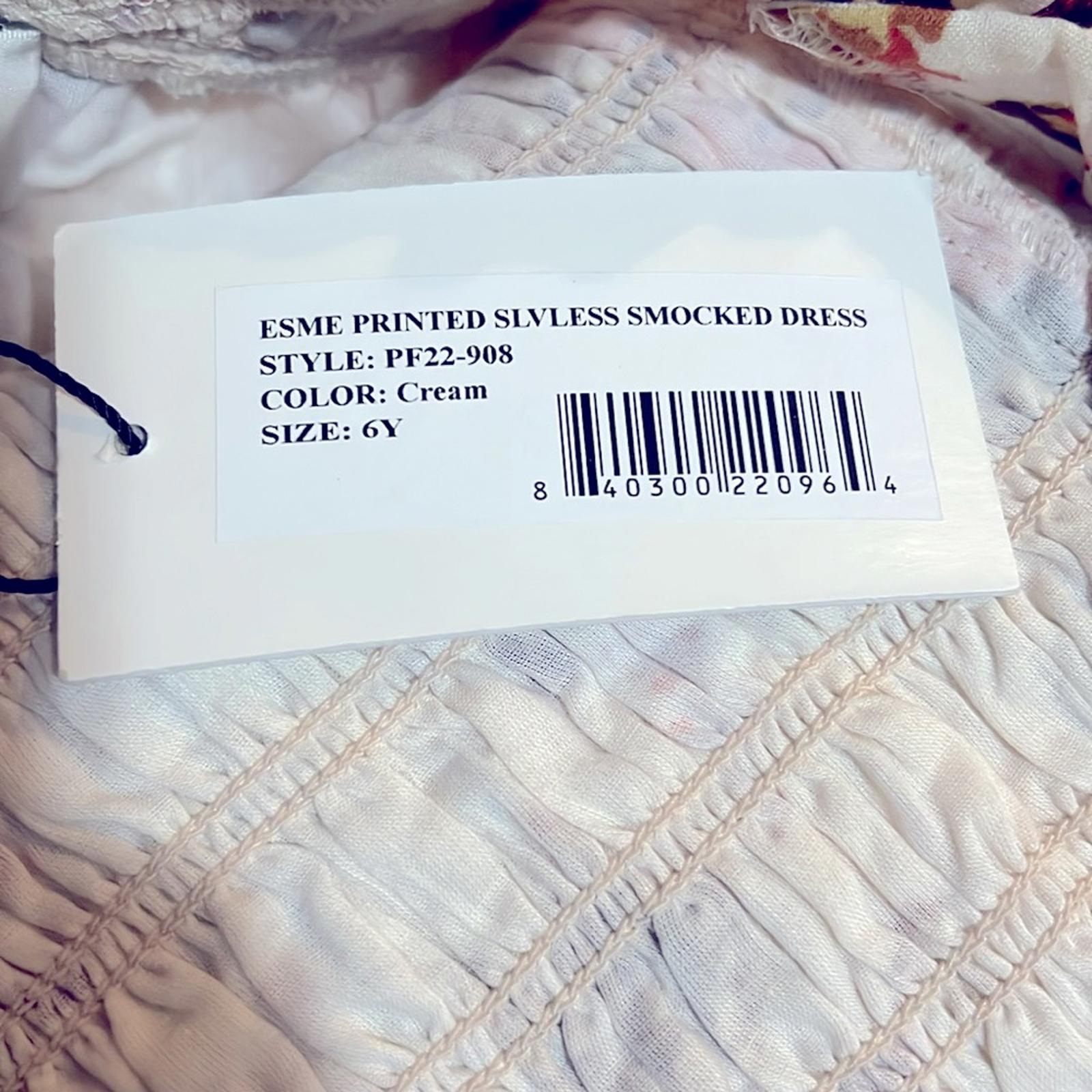 Sea New York Girls' Esme Smocked Dress in Cream Floral, Size 6Y New w/Tag