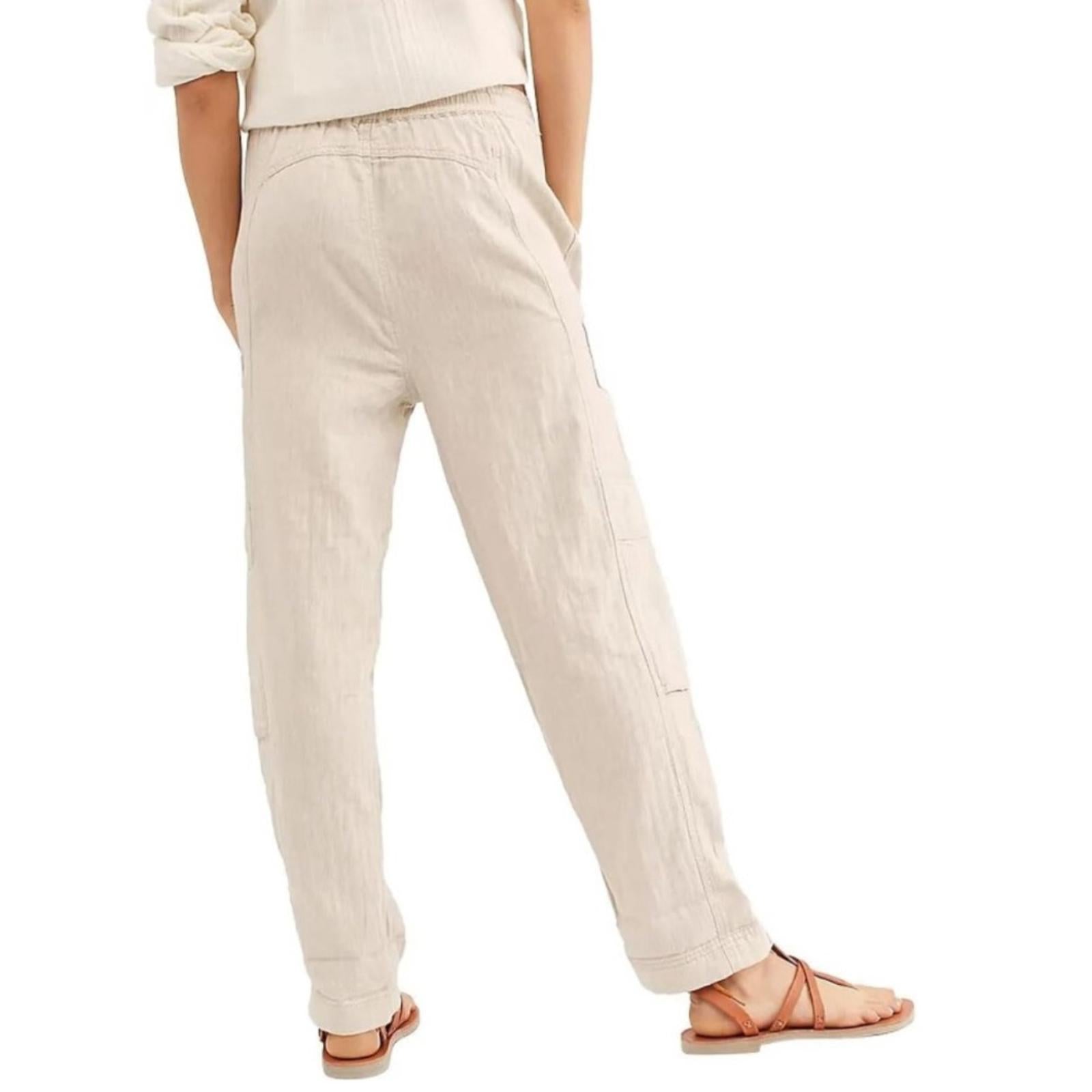 Free People Revolve Feelin Good Utility Pull-On Pants, Natural Size XS New w/Tag