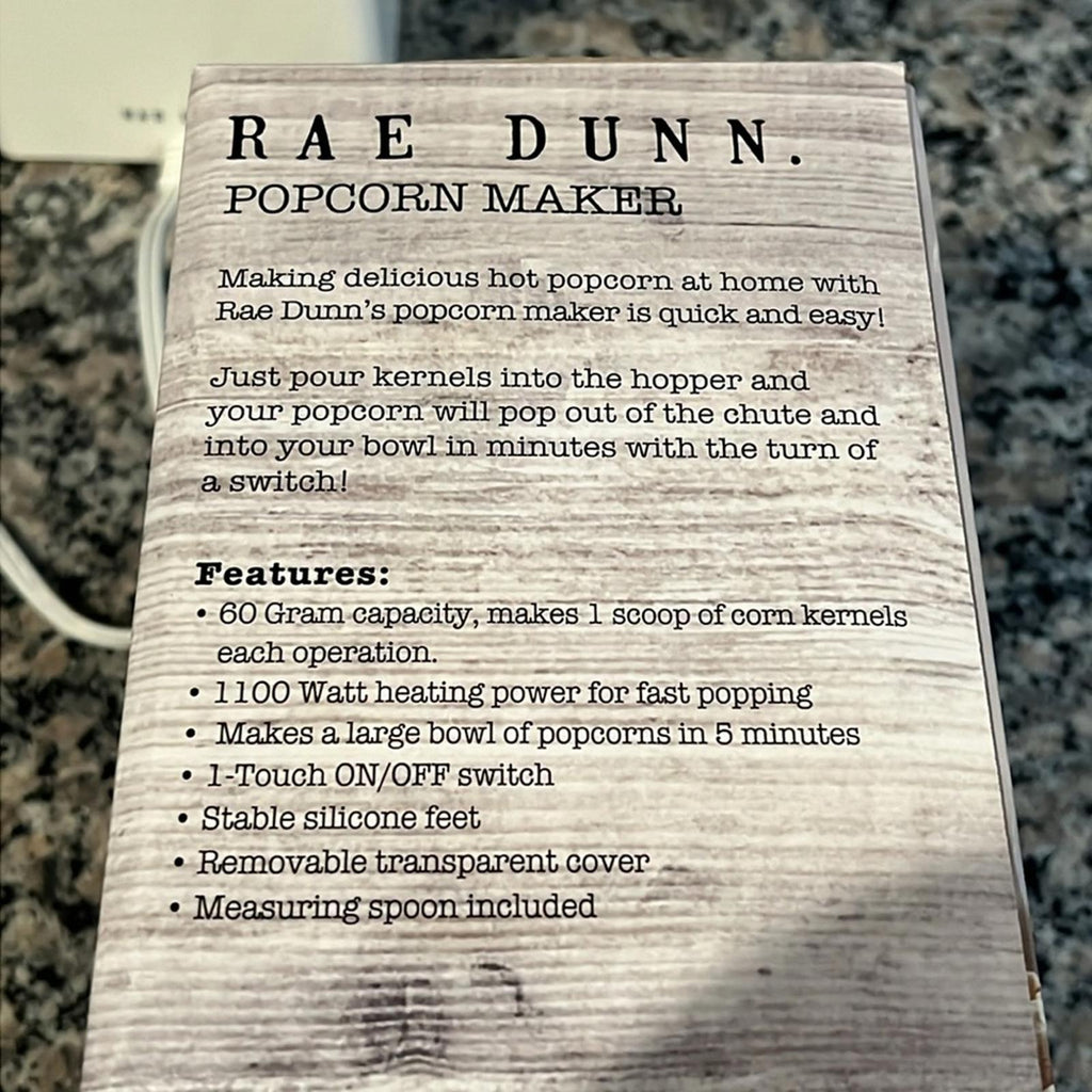 Rae Dunn Electric PopCorn Maker, NEW