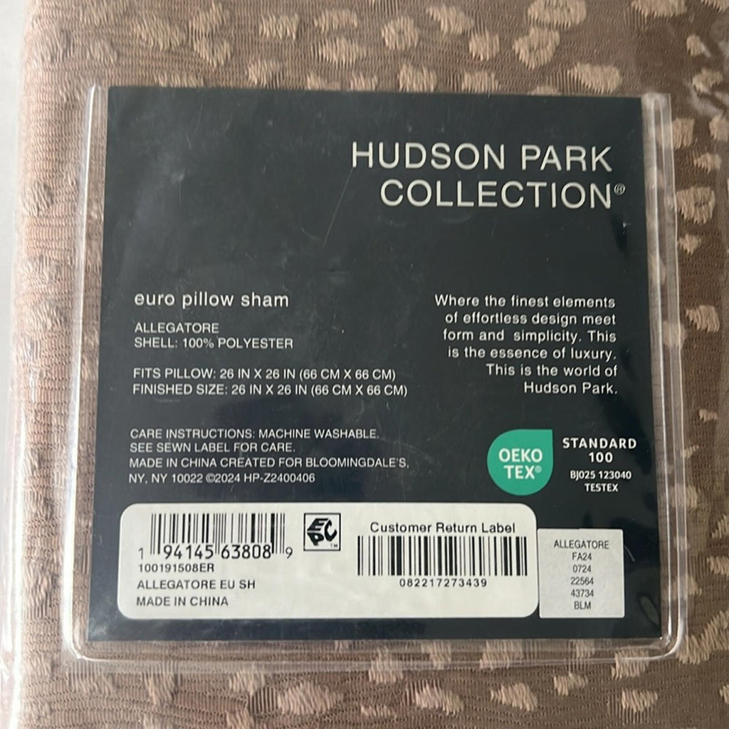 Hudson Park Collection Allegatore Euro Pillow Sham, NWT Retail $160