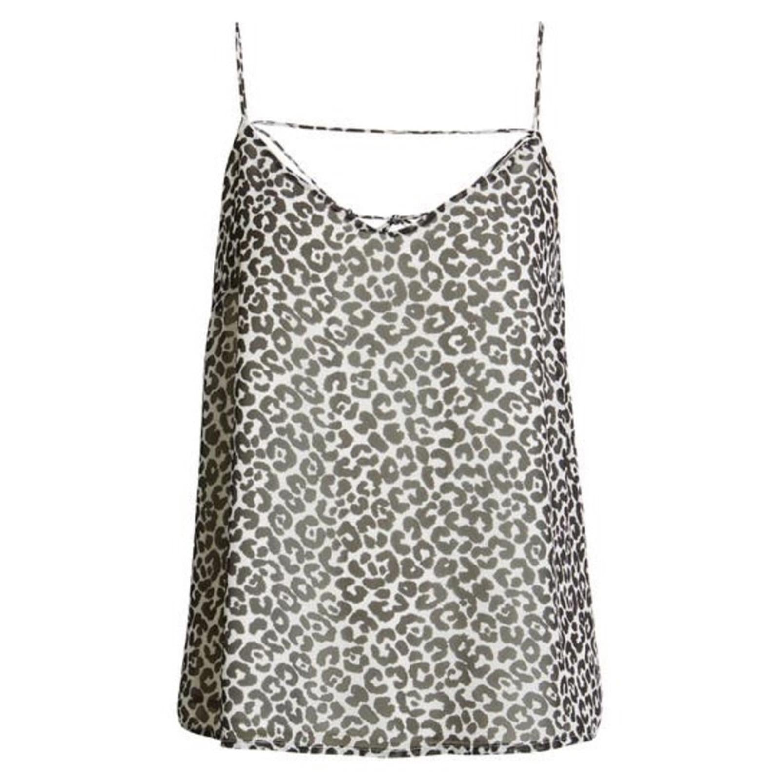 Vince Camuto Leopard Lace-Up Camisole, Size L, New w/Tag