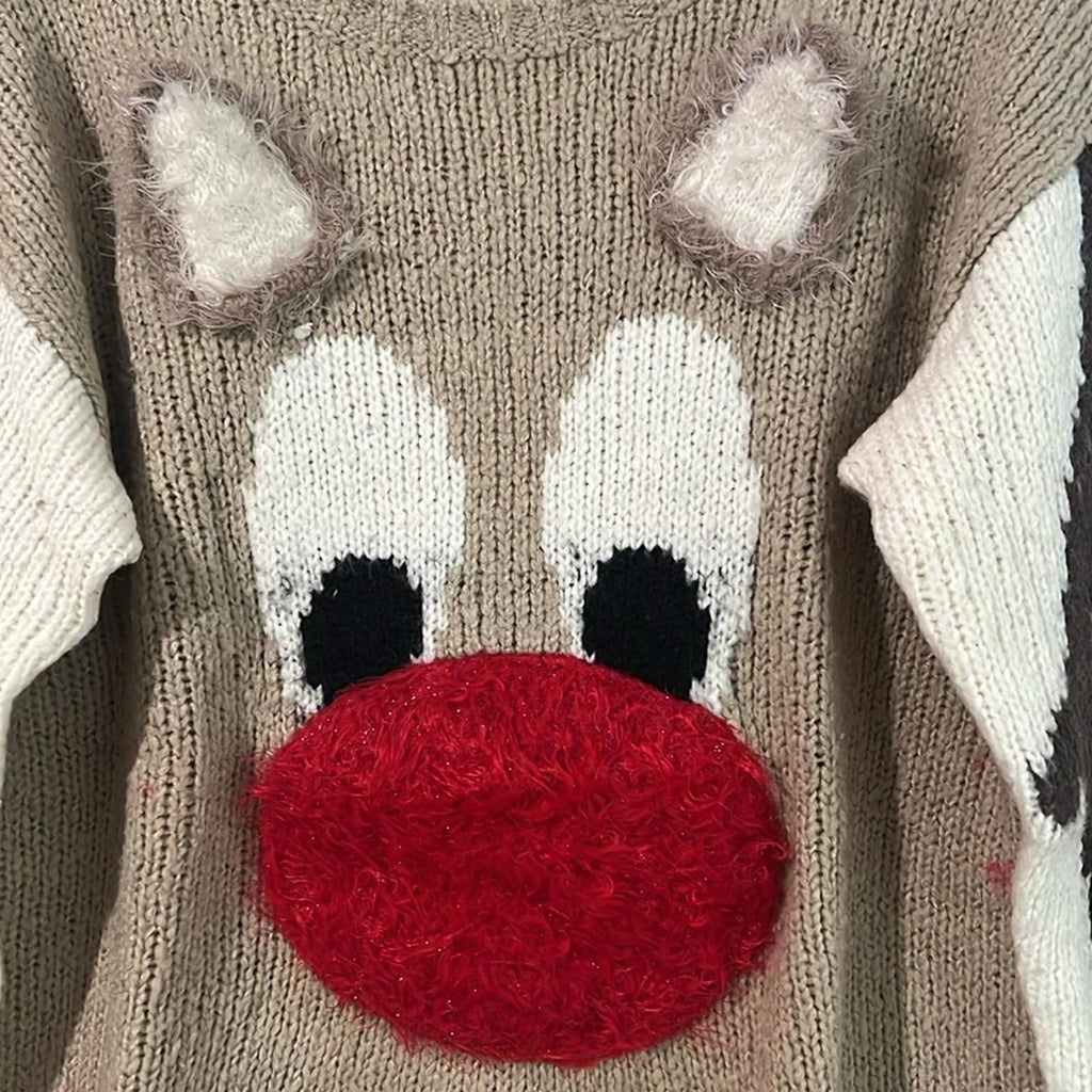 Next Reindeer Rudolf Crew-Neck Sweater, Size UK 14/US 10