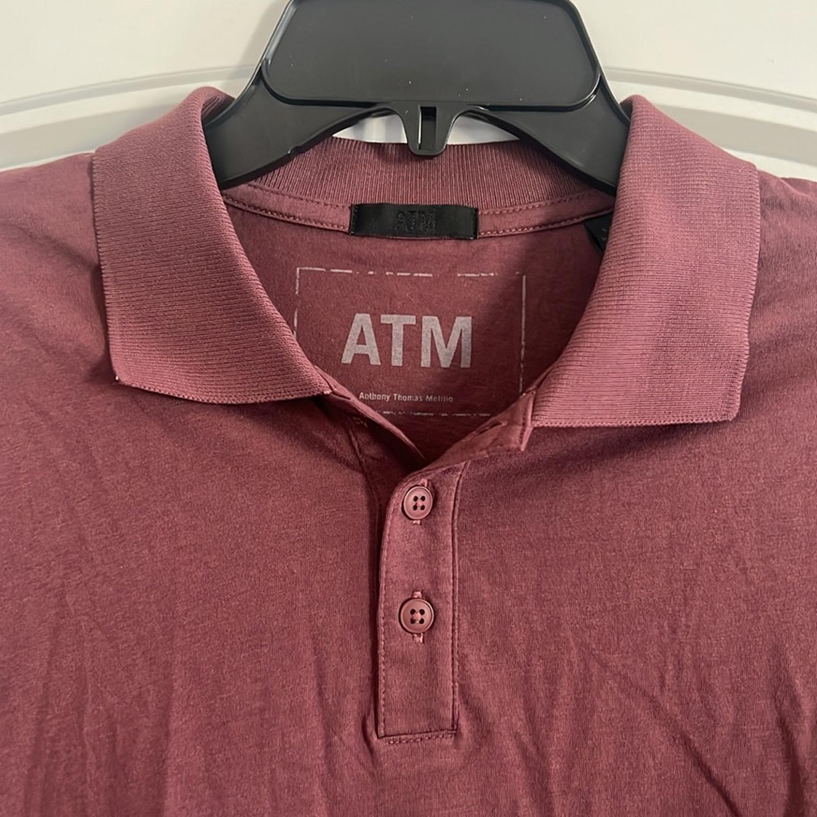 ATM Anthony Thomas Melillo Men's Classic Jersey Polo Cordovan, Size S New w/Tag