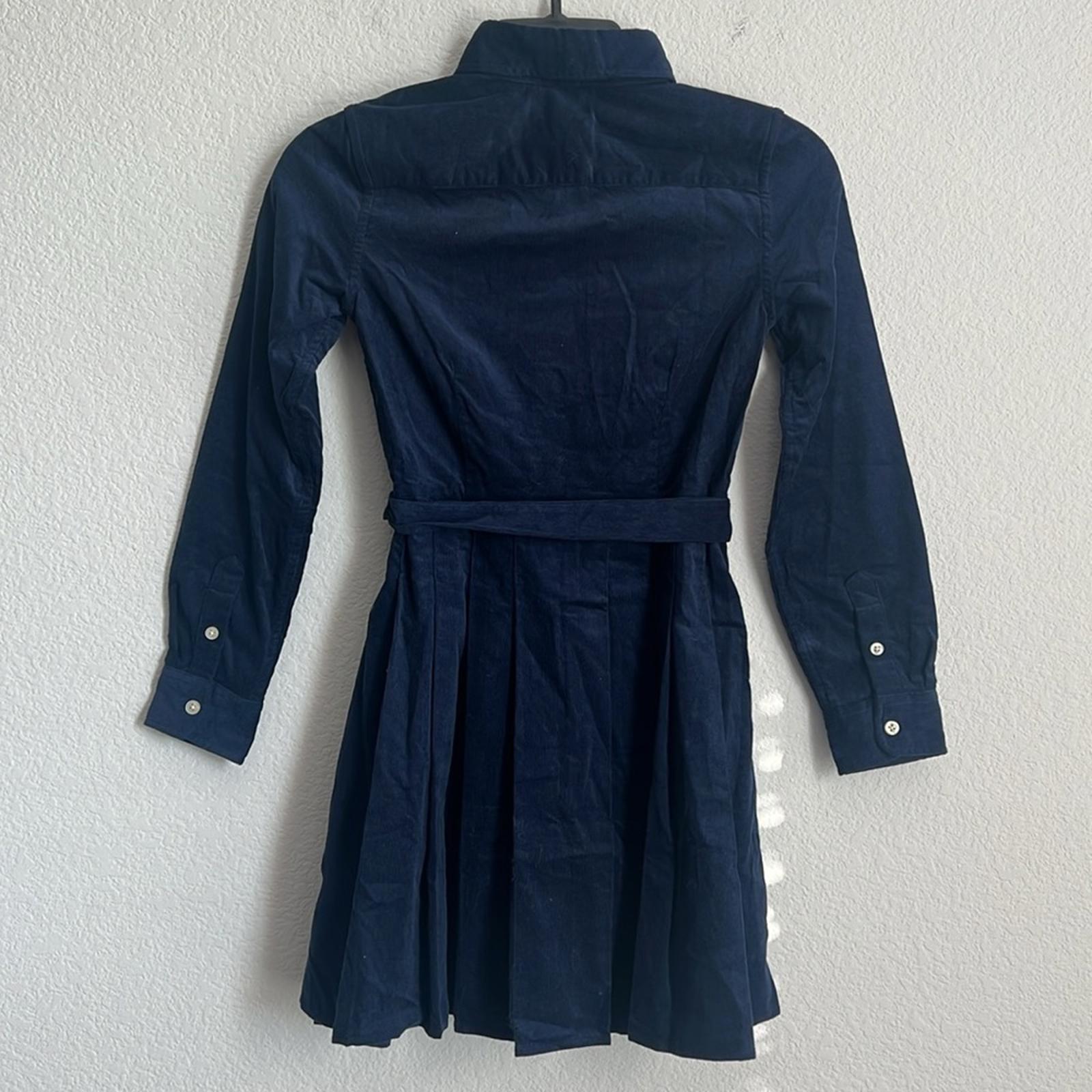 Polo Ralph Lauren Belted Pleated Corduroy Shirtdress in Navy, NWT, Size 10