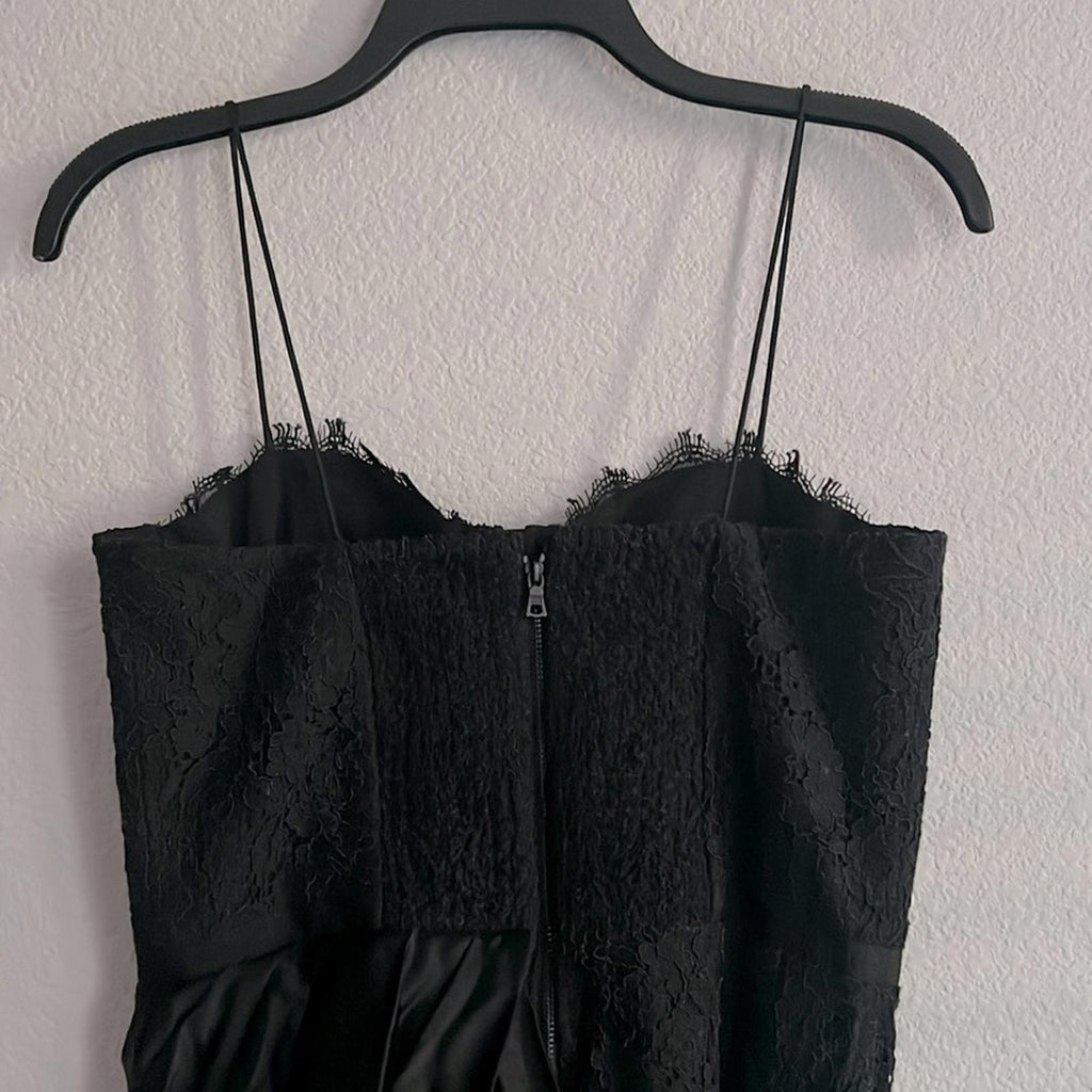 Alice and Olivia Rose Lace Draped Bustier Mini Dress, Size 6 New w/Tag $595