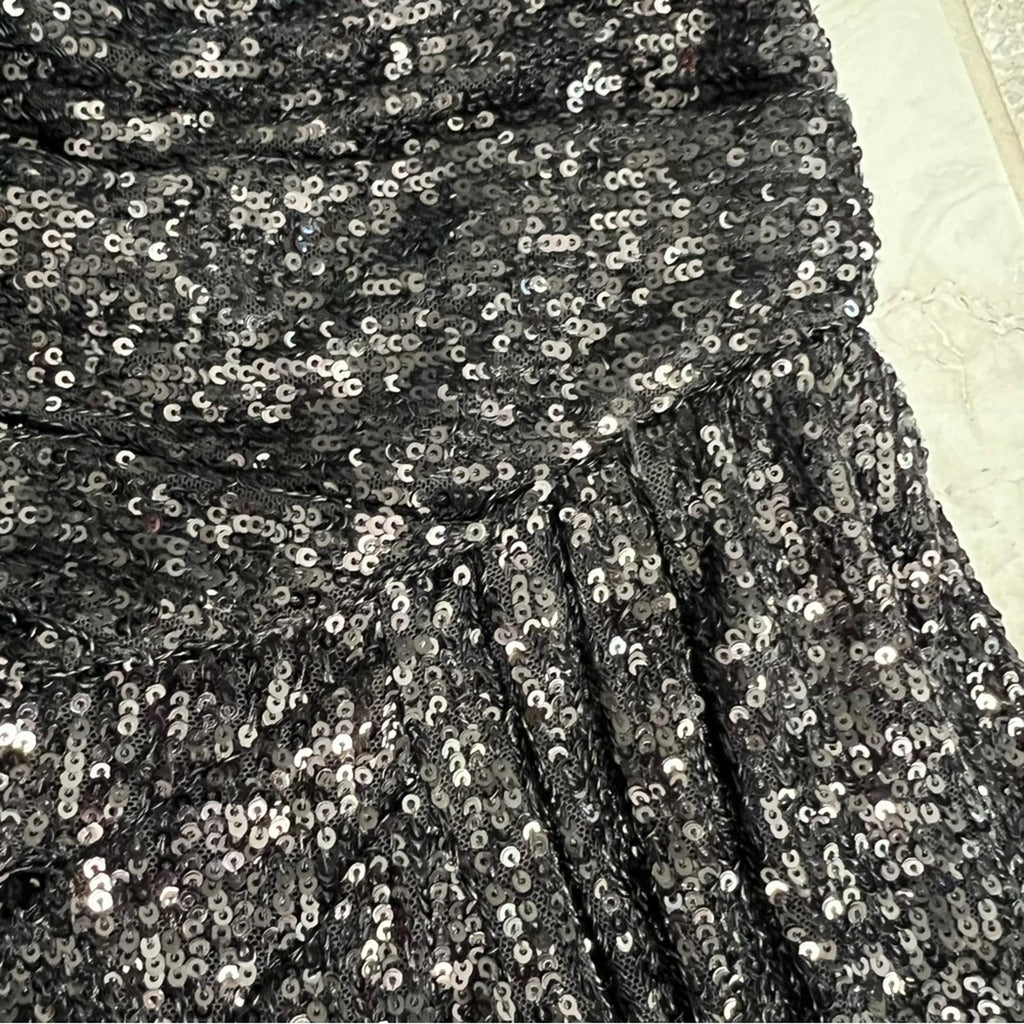 Aidan Mattox Sequined Strapless Dress, Black Size 4 New w/Tag Retail $295