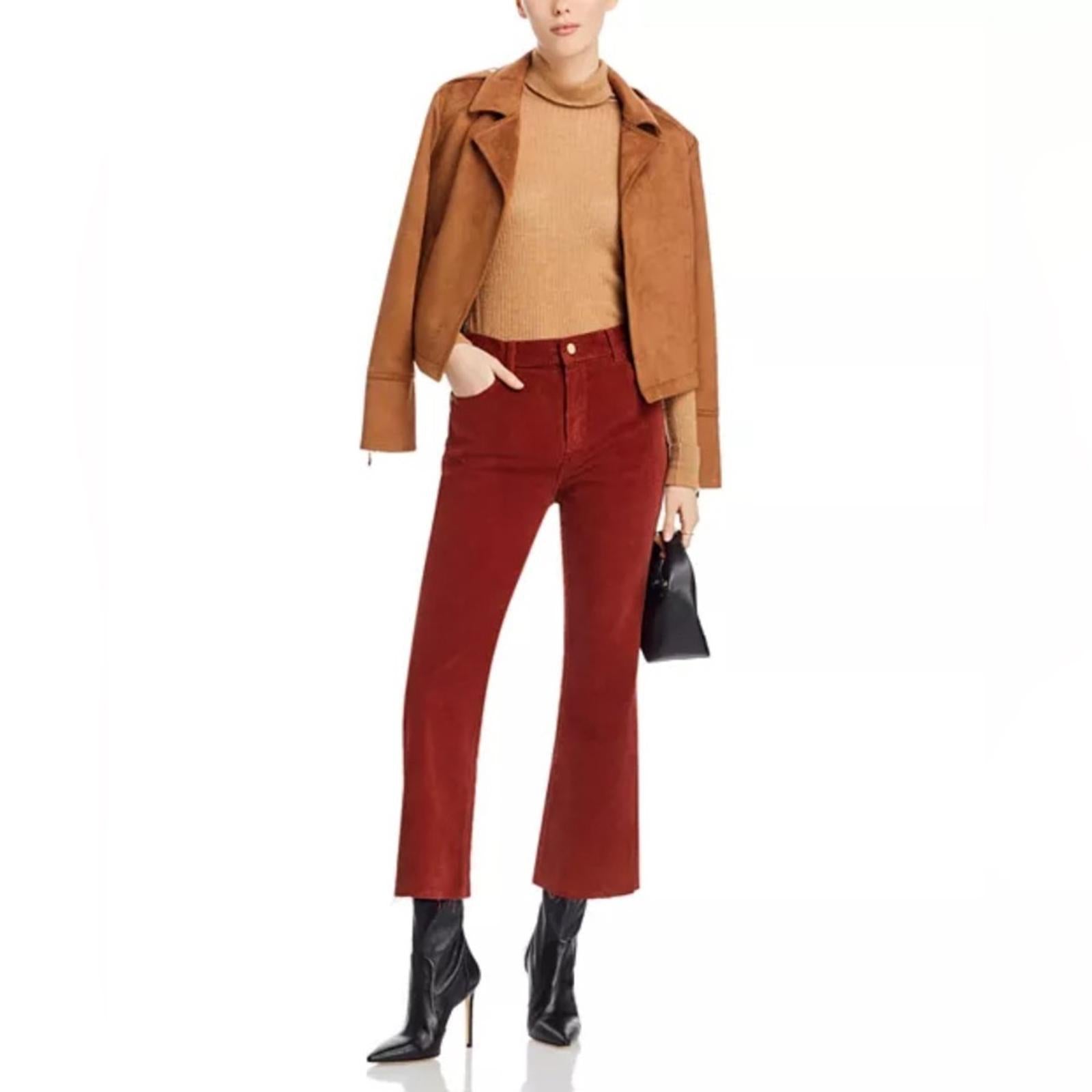 DL1961 Bridget High Rise Ankle Bootcut Corduroy Jeans in Paprika, NWT, Size 23