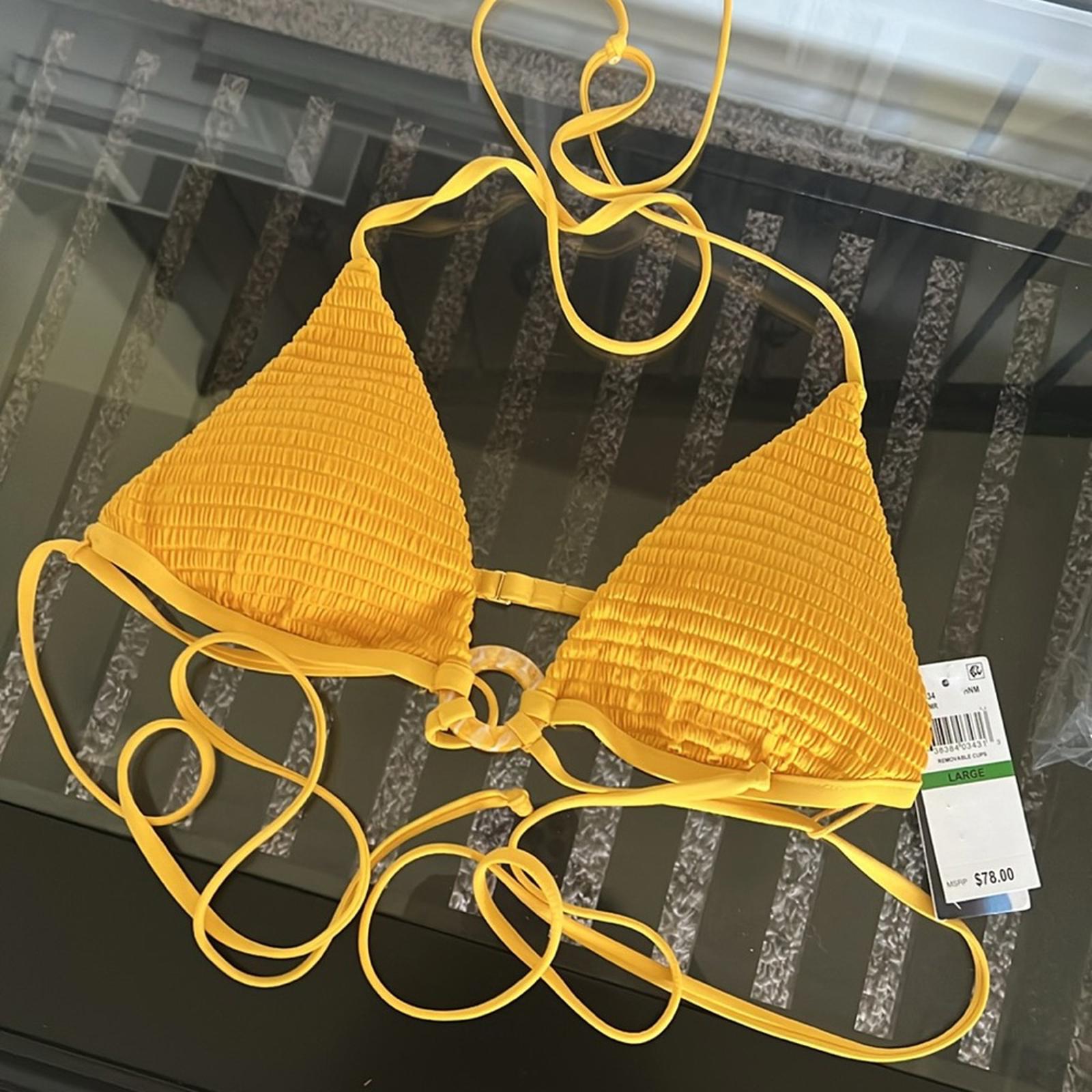 Isabella Rose Maza Triangle Bikini Top w/Removable Cups Size L New w/Tag