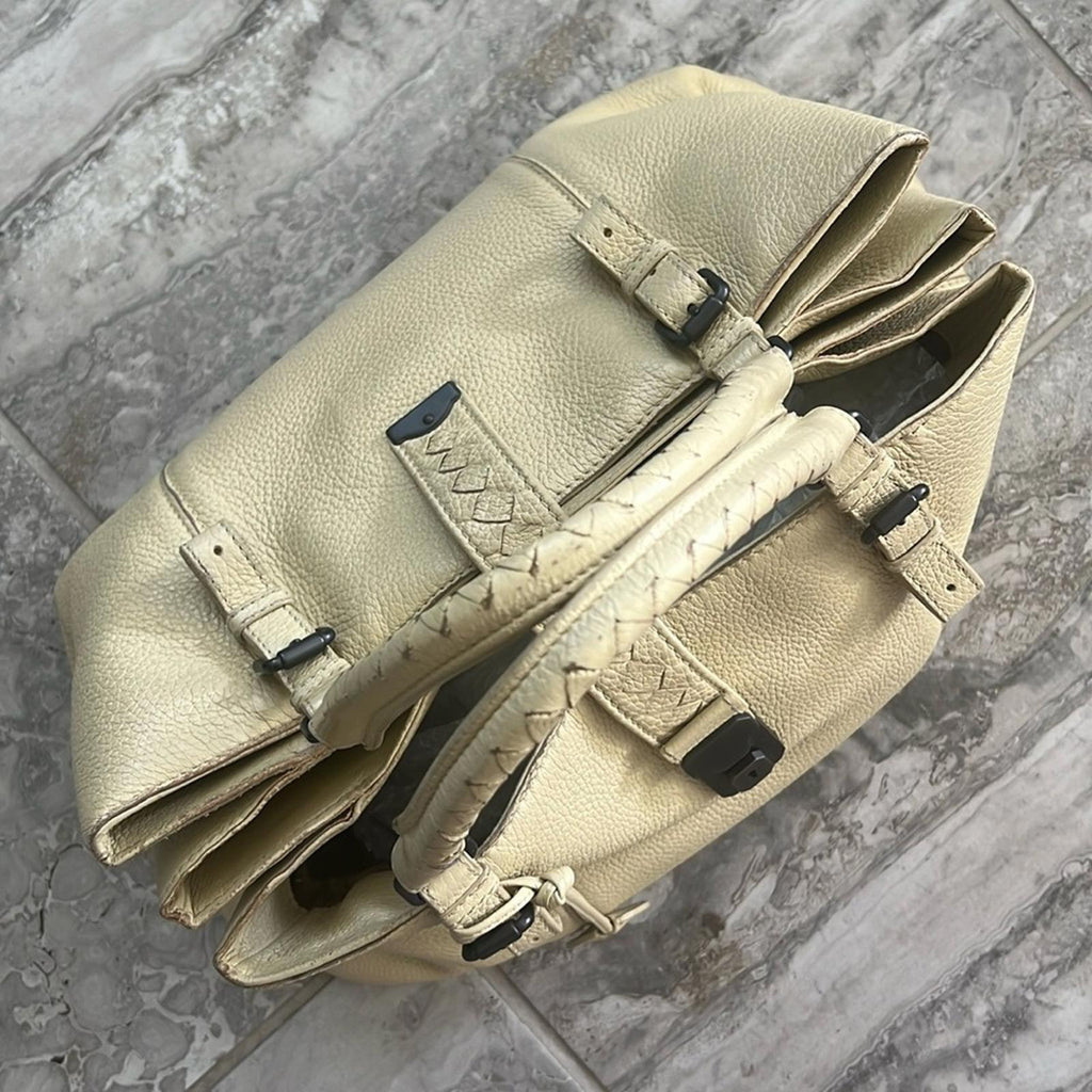 Bottega Veneta Roma Triple-Compartment Pebbled Leather Tote Bag, Retail $3,450