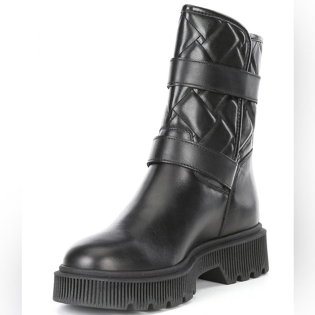 Kurt Geiger London Kingston Quilted Moto Boots, Black, Size EU 36.5 New w/o Box