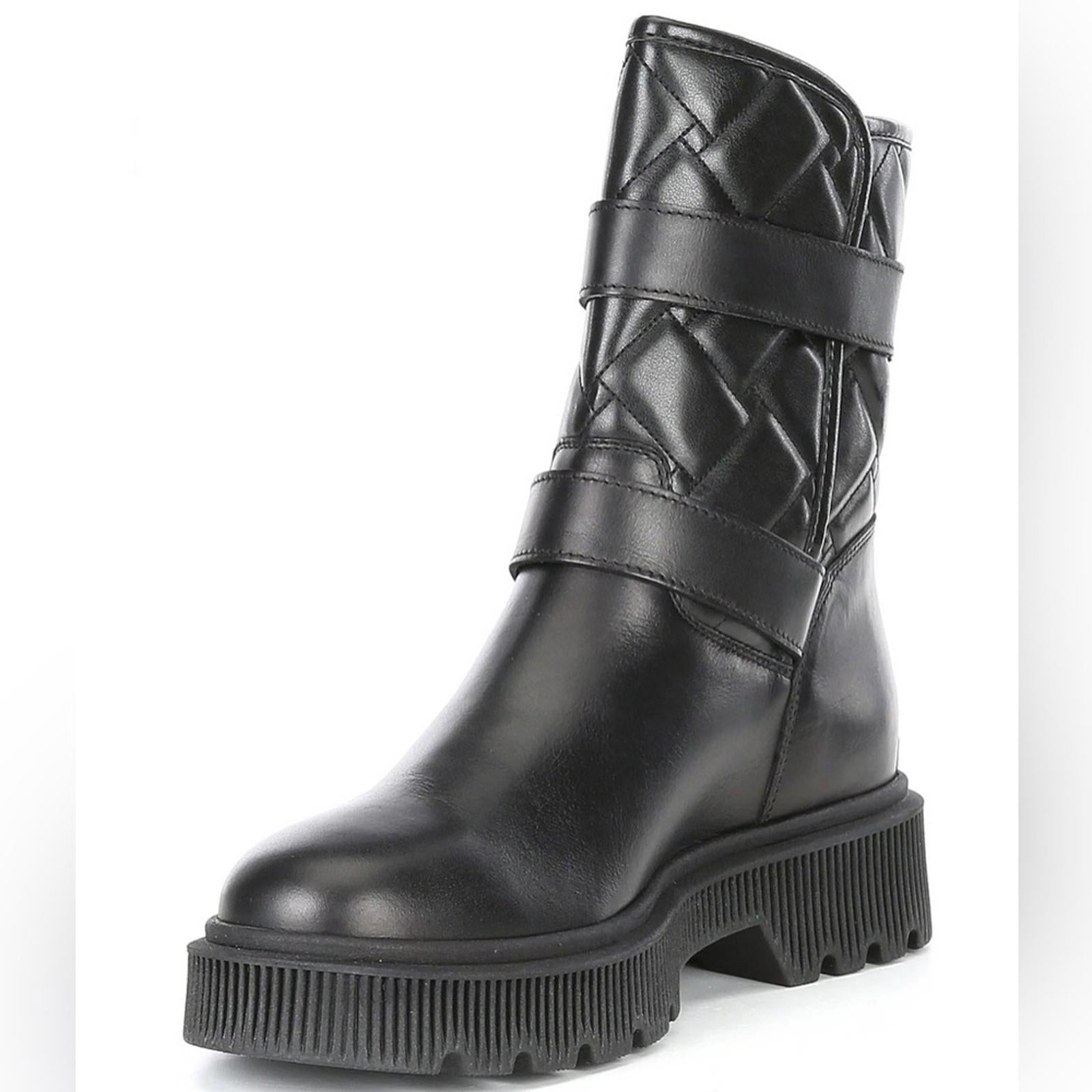 Kurt Geiger London Kingston Quilted Moto Boots, Black, Size EU 36.5 New w/o Box