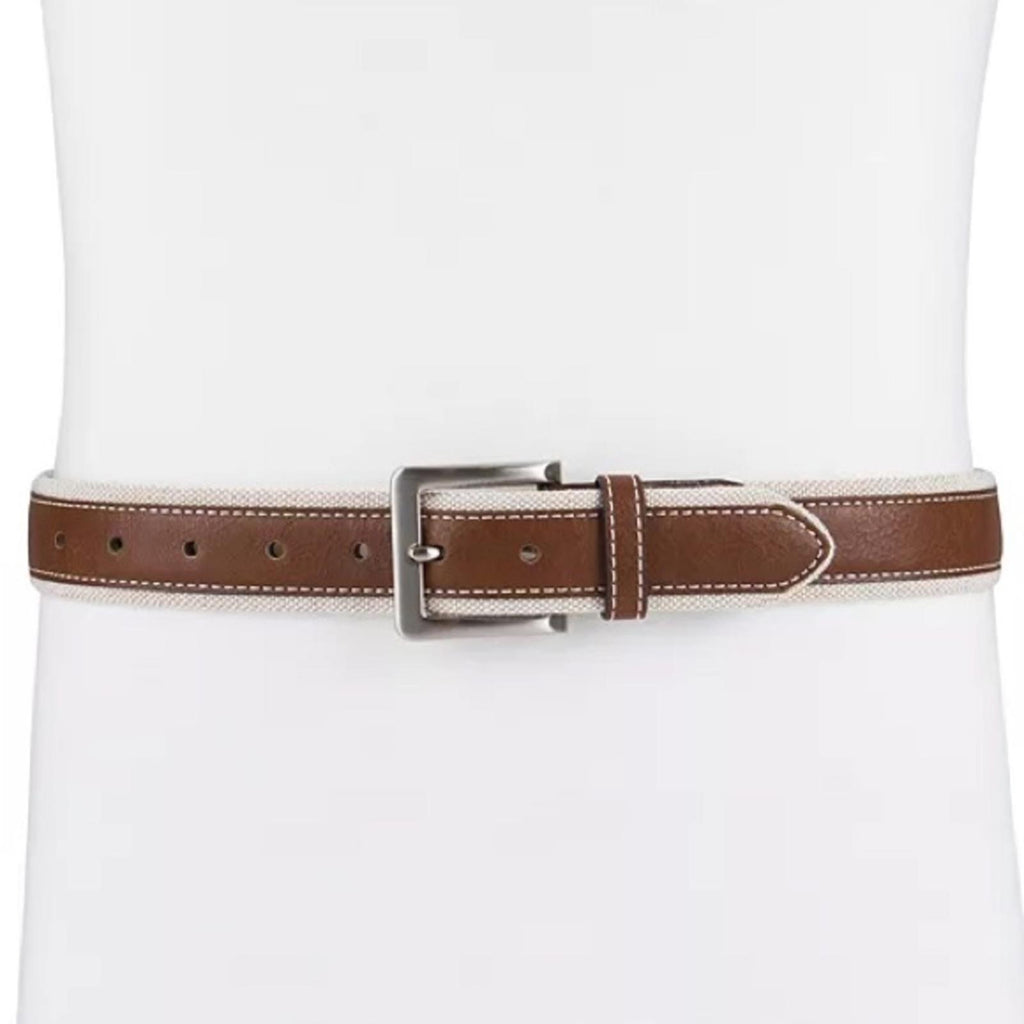 Club Room Men's 35mm Leather Overlay Belt, Size Small New with Tag