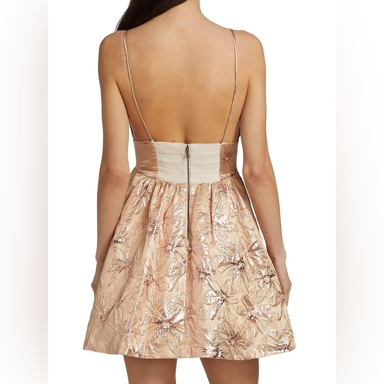 Alice+Olivia Foley Brocade Party Dress, Rose Gold, Revolve Size 0 New w/Tag $495