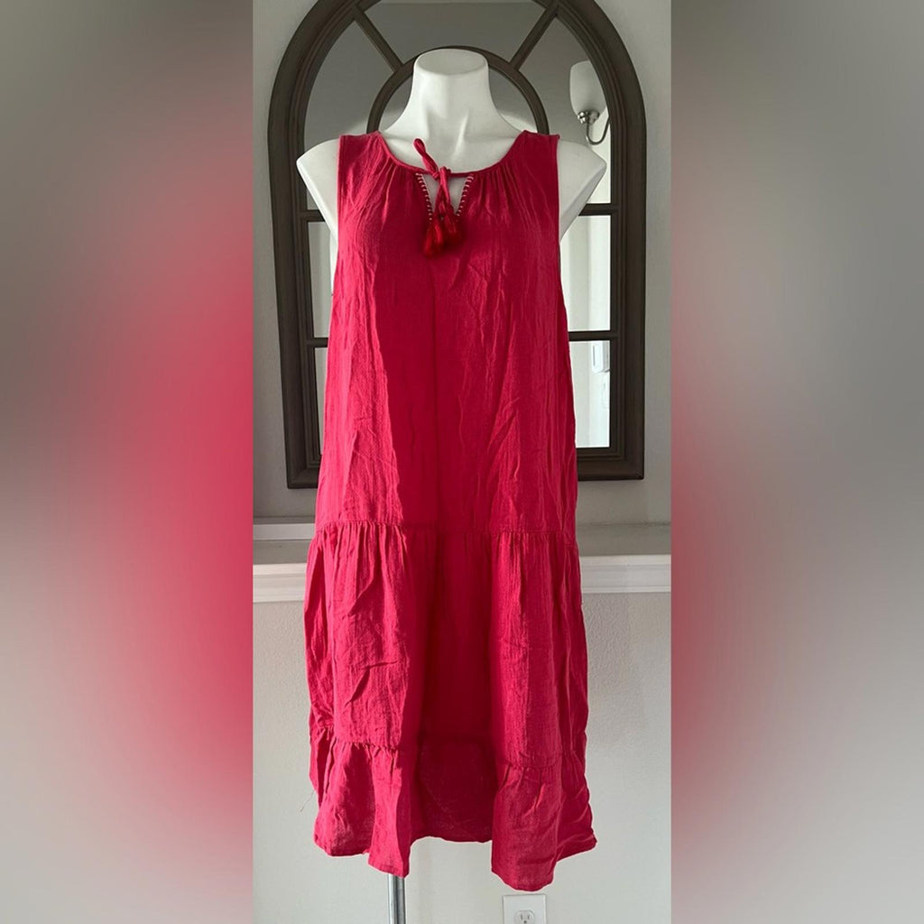 Nic+Zoe Tiered Gauze Sleeveless Tank Dress in Red, Size XXL New w/Tag