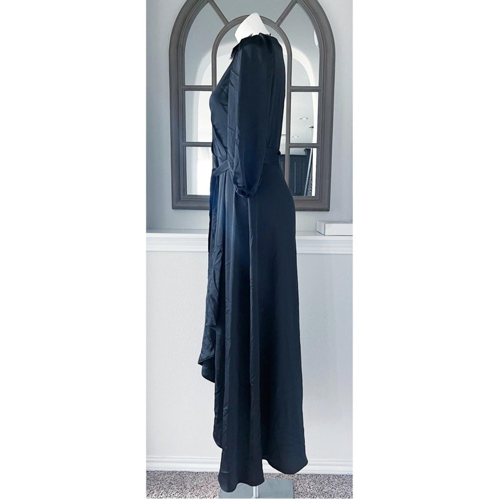 DKNY Balloon-Sleeve Satin Gown in Black, Size 6 New w/Tag Retail $229