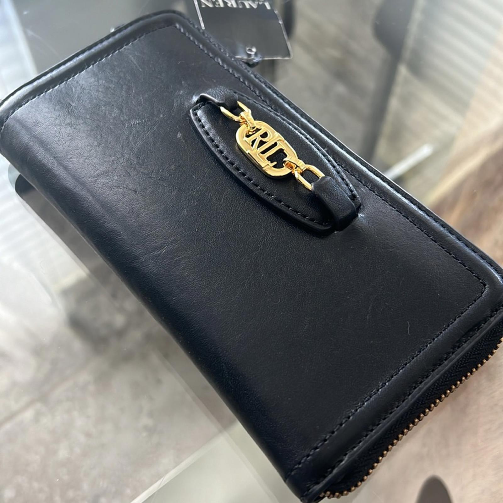 Ralph Lauren Leather Continental Wallet in Black, New w/Tag Retail $150 SOLD OUT