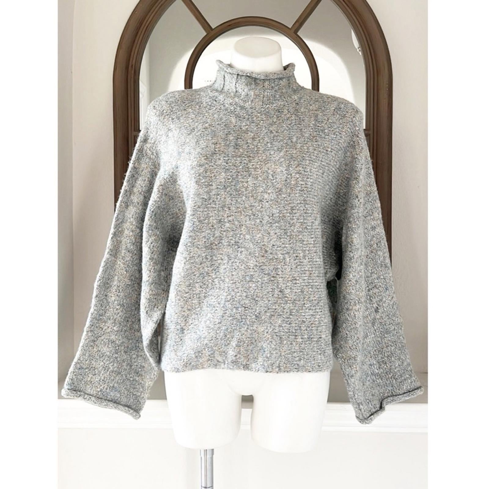 William Rast Slouchy Rolled Mock Neck Wool-Blend Knit Sweater Size M EXCELLENT!