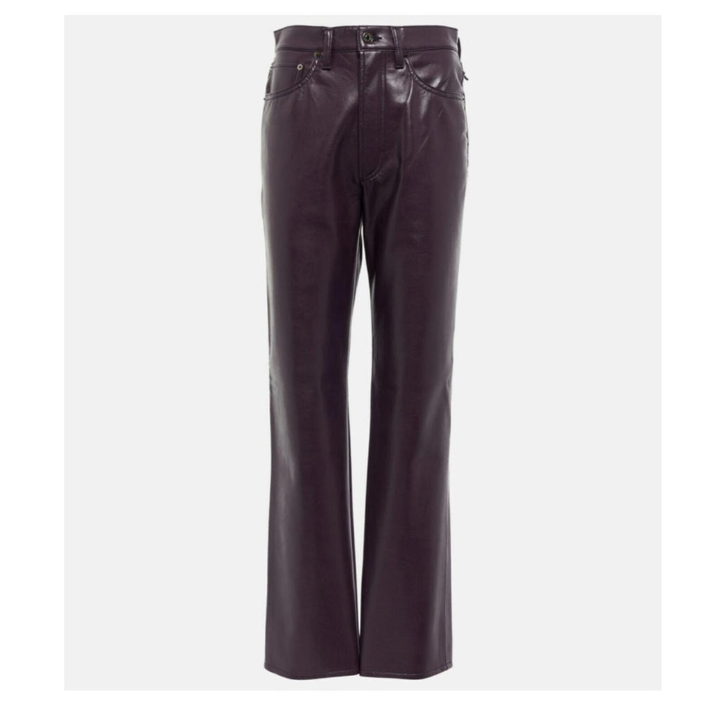 Agolde 90s Pinch Waist High Rise Straight Recycled Leather Jeans, NWT, Size 27